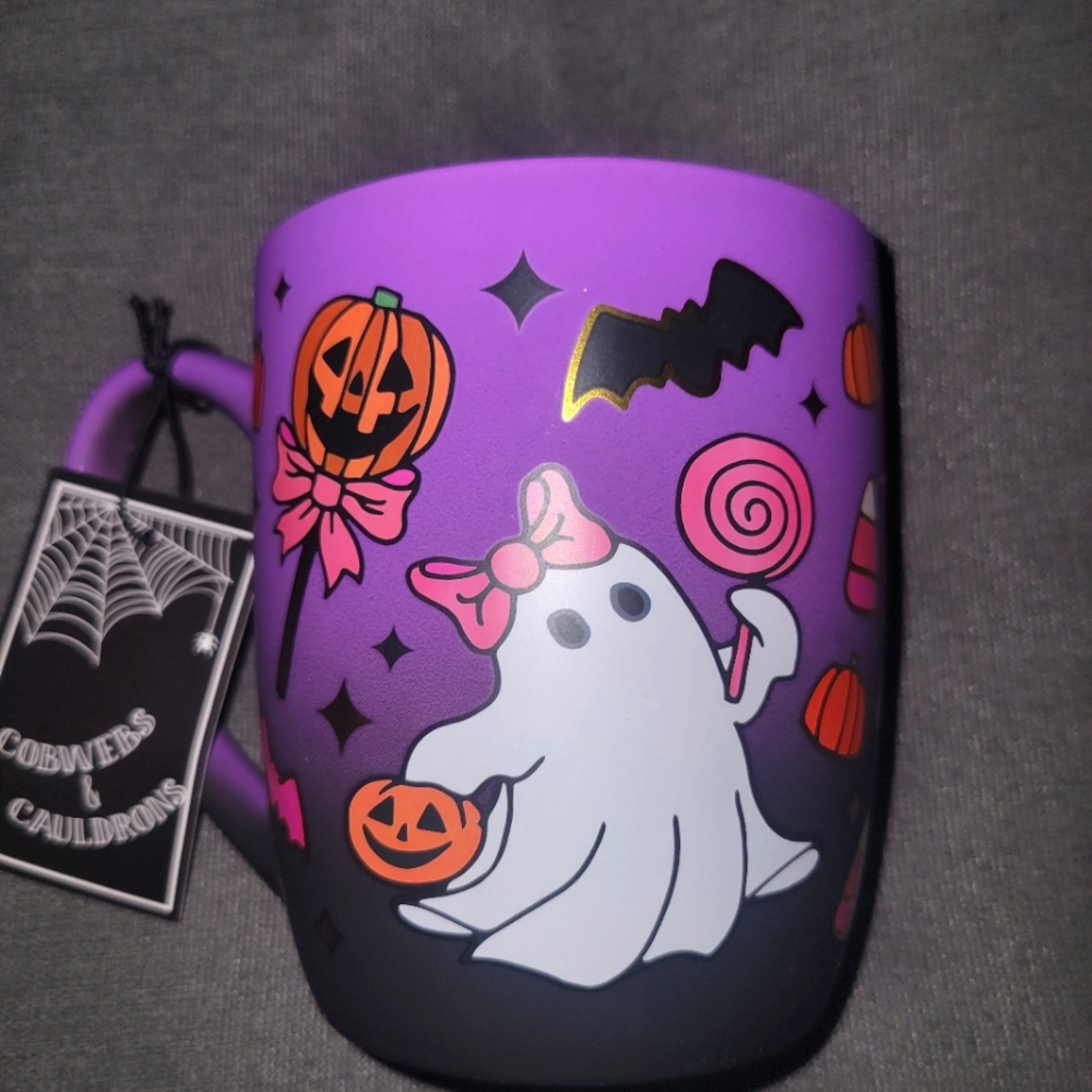 Cobwebs & Cauldrons Cute girly ghost mug